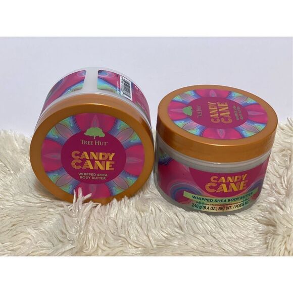 Set Of 2 Tree Hut Candy Cane Whipped Shea Body Butter 8.4 oz Holiday Edition - Picture 2 of 3